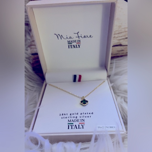 Mia Fiore Jewelry - Brand New Mia Fiore 18kt gold plated sterling silver green clover leaf necklace